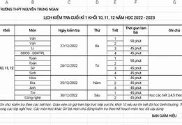 Lịch Thi Cuối Học Kì 1 Thpt 2022